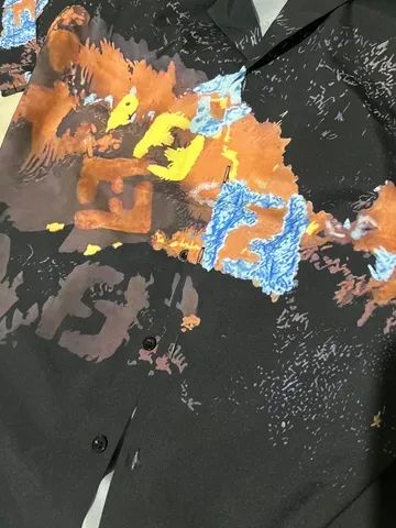 Camisa Fendi preta com logo - Foto 2