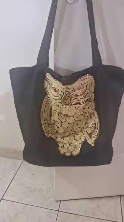 Bolsa praia coruja bordada - Foto 5