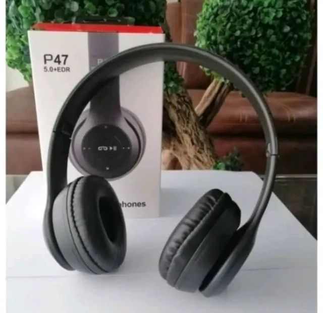 Fone de Ouvido Bluetooth P47 Wireless 5.0 Headphone Micro SD - Preto - Novo - Foto 2