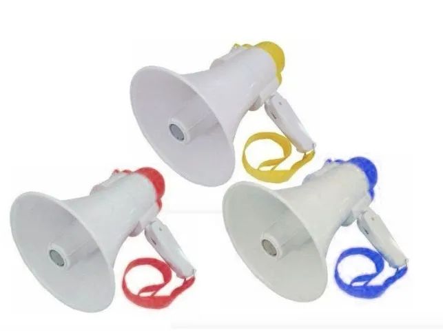 Megafone Portátil Profissional Recarregável Com Sirene Musical E Gravador Bivolt - Entrega - Foto 3