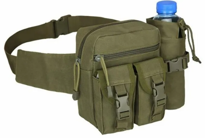 Pochete com Recipiente Para Garrafa tática Militar para Esporte e Caminhada