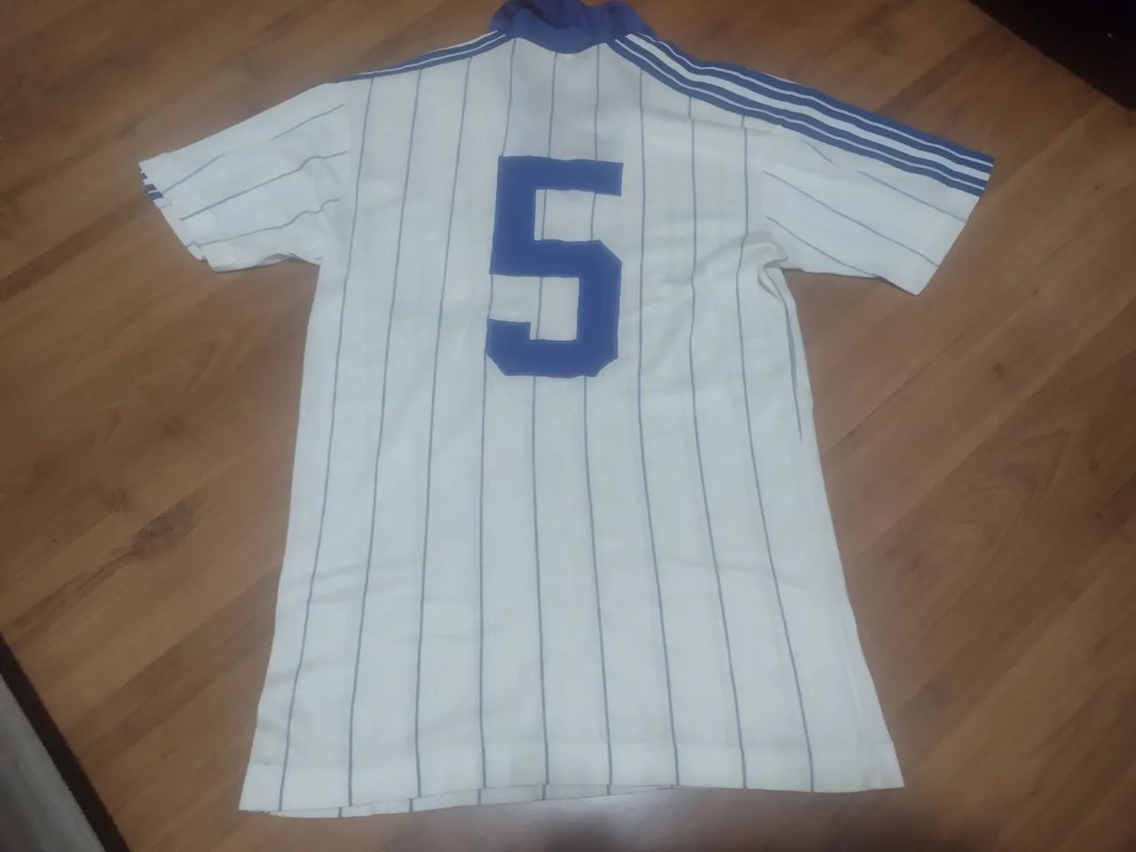 Camisa do Santo André, Penalty tam 10- Branca c/ riscas azuis , 1981 , campeão 2a div. - Foto 3
