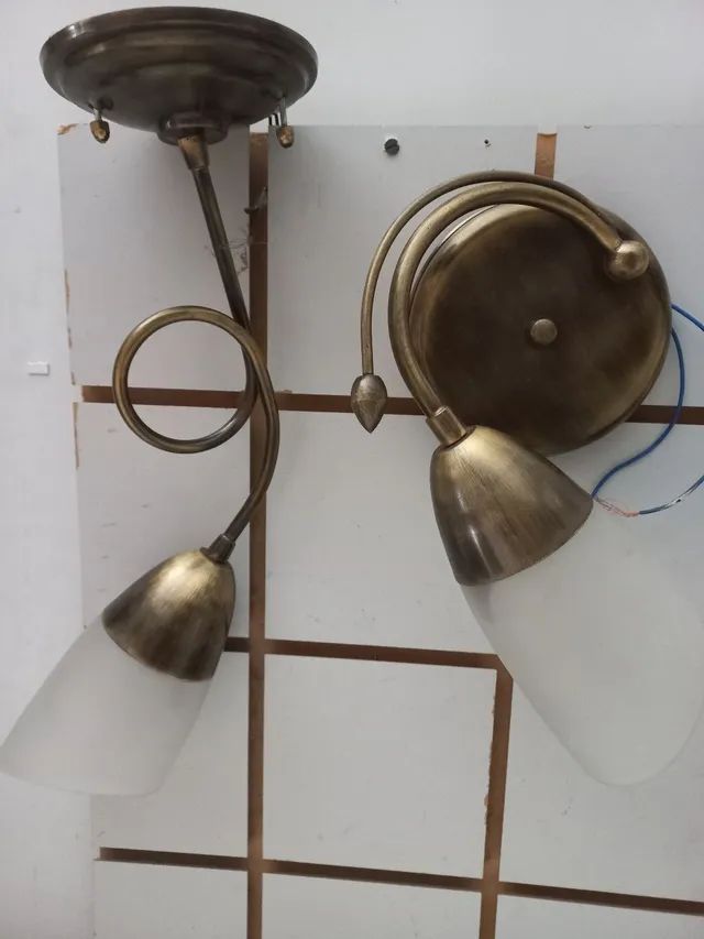 2 luminária 1 teto 1 parede antiga