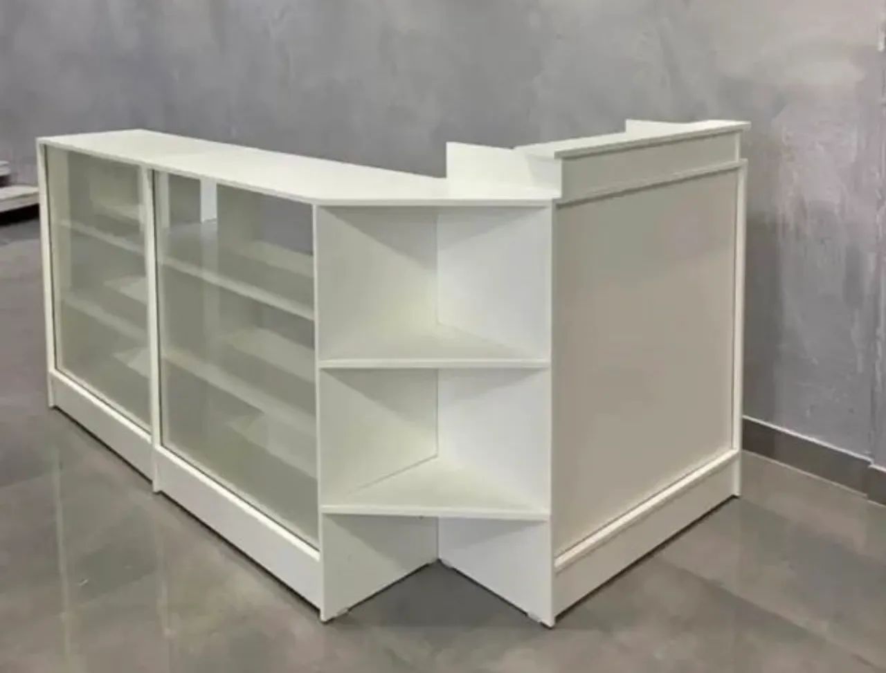 BALCÃO CAIXA + BALCÃO VITRINE EXPOSITORA 