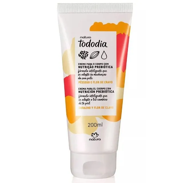 Creme Hidratante Corporal Tododia Pêssego e Flor de Cravo Natura 200ml