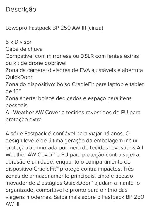  Lowepro Fastback BP 250 AW III - Foto 5