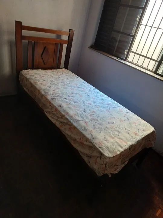 Cama de Solteiro Rústica em Madeira Maciça Forte Resistente - Foto 2