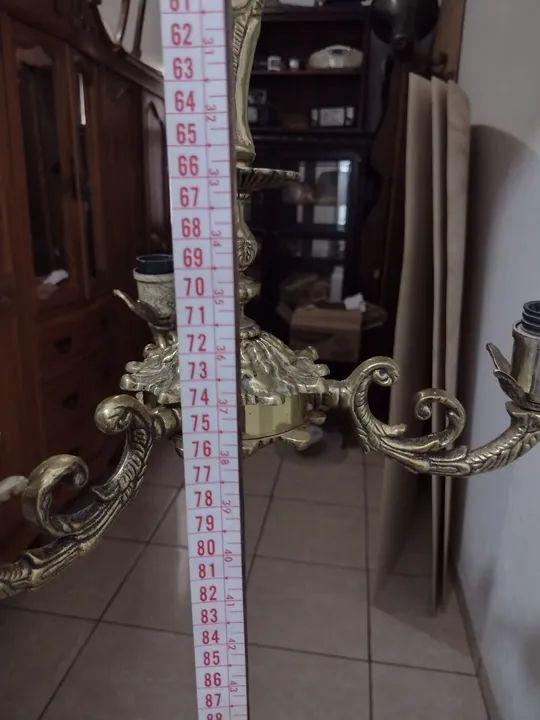 Lustre antigo de bronze  - Foto 5