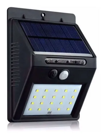 Luminária Solar Sensor Presença 20 Leds
