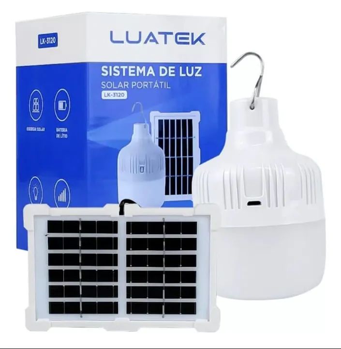 Lâmpada super forte com carregador solar portátil 