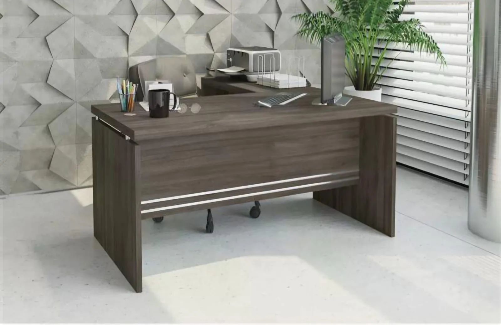 Mesa de Escritório Kappersberg Carvalho 1.2m - Foto 2