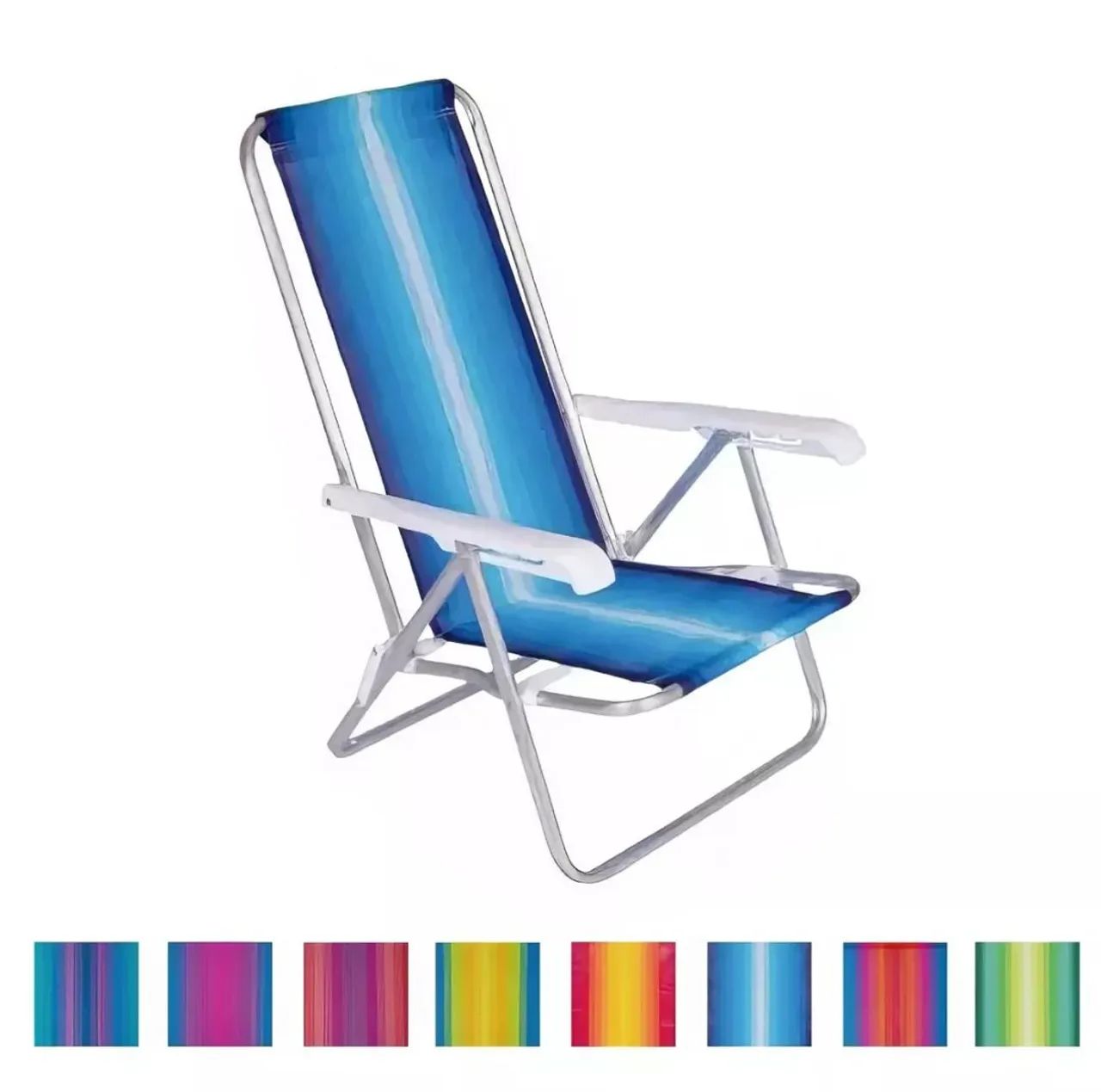 Cadeira de Praia de alumínio Reclinável - 4 Posições 