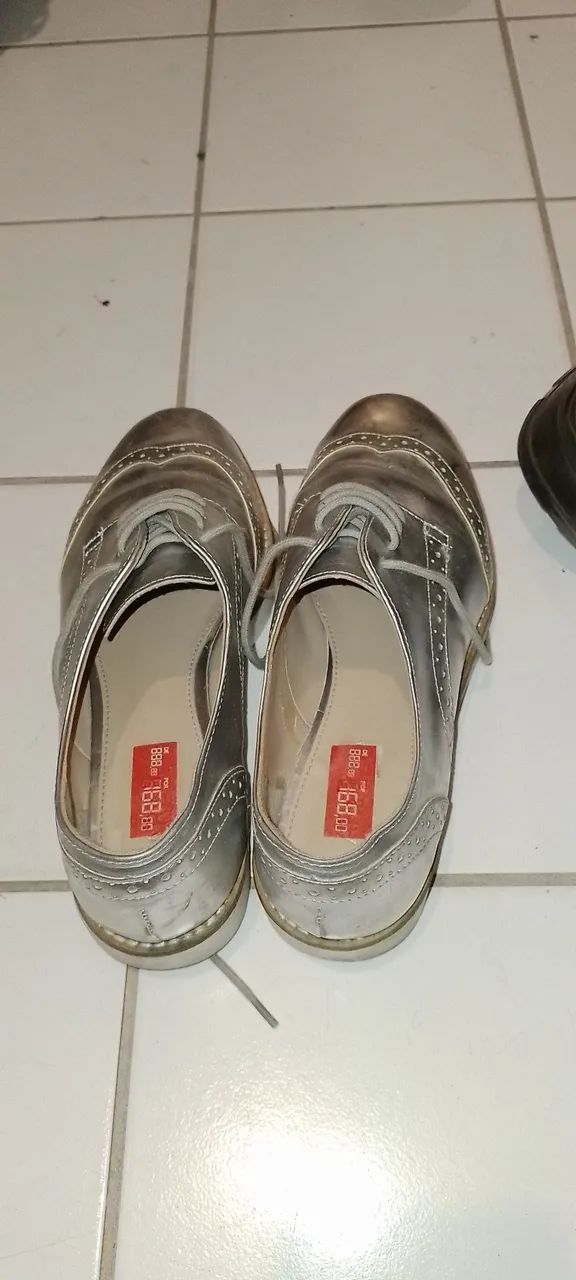 Sapatos Oxford Prateados - Foto 2