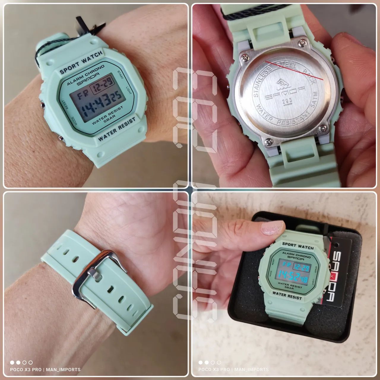 SANDA 293 - Relógio Digital Led, À Prova D'água, Multifunções.  - Foto 4