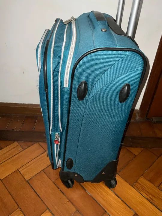 Mala de Viagem de mao de Rodinha - Azul - Foto 4