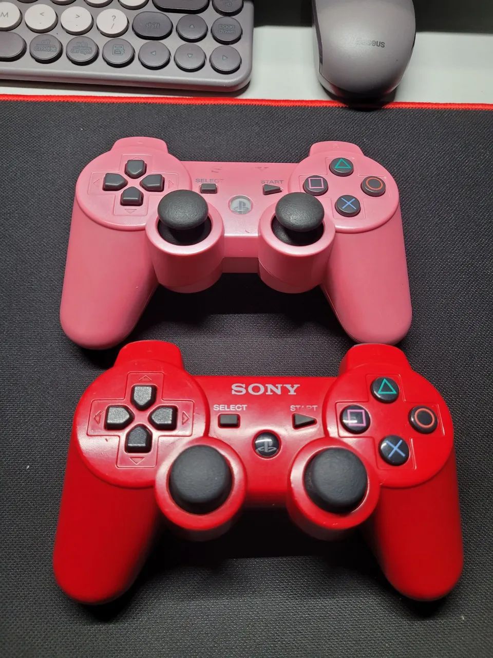 Controle DualShock 3 - PS3 (Vermelho e Rosa)