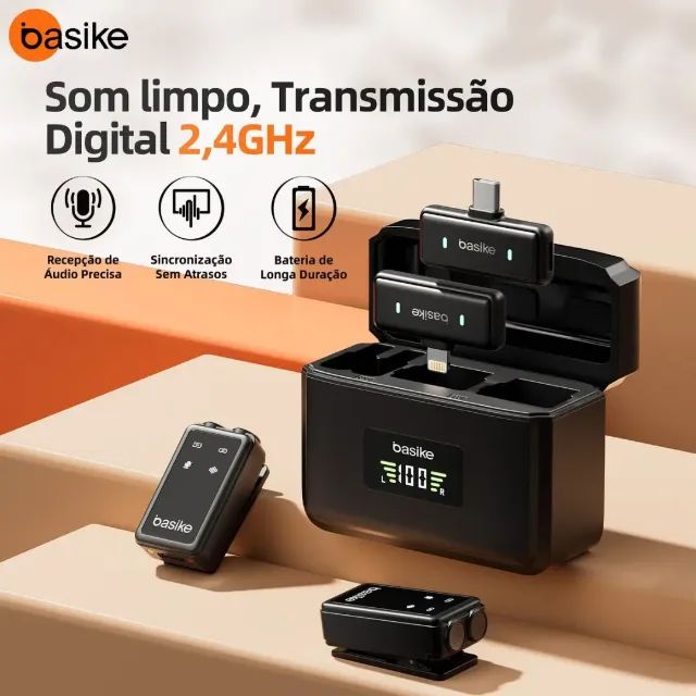 Microfone de Lapela Duplo iPhone Samsung Motorola Basike - Foto 2