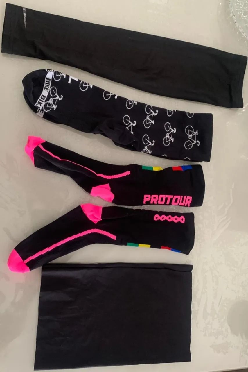 KIT ROUPAS BIKE M - BLUSAS, MEIAS E BRINDES (PESCOÇO E BRAÇO) - Foto 5
