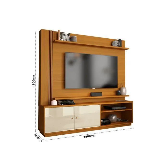 Painel para TV com rack integrado royal