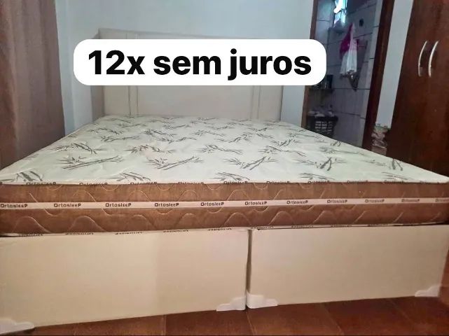 Cama box colchao D33 e suporte (Queen) 