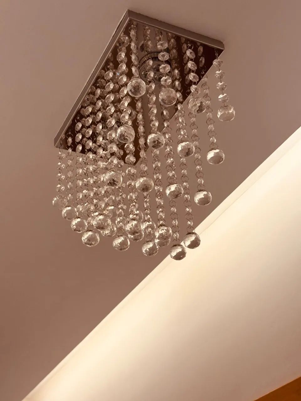 conjunto de 2 lustres cristal pendentes  