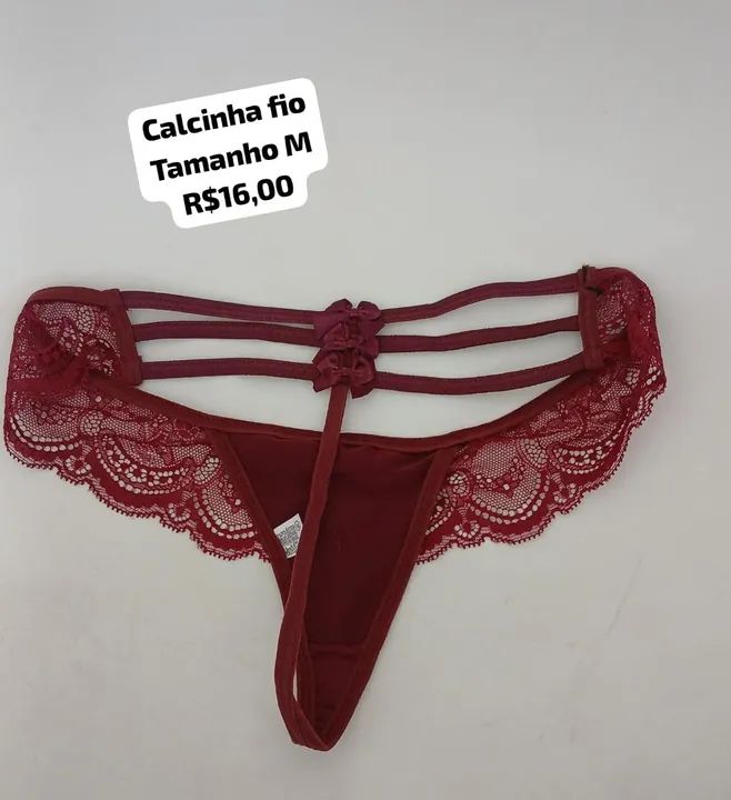 Calcinha Fio Dental Rosa - Tamanho M - Foto 2