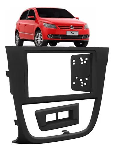 Moldura 2din Multimidia Dvd Mp5 Gol Saveiro Voyage G5 Preta