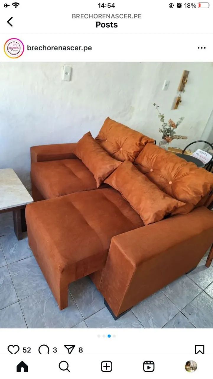 Sofá retrátil em suede 1,60cm de fábrica  - Foto 4