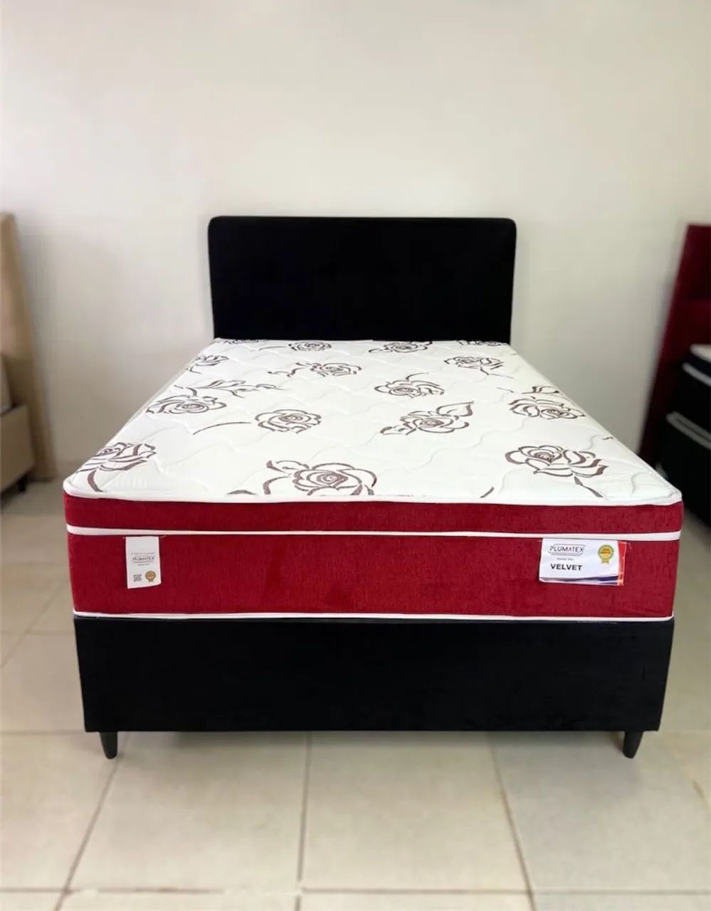 Cama Box Casal com Colchão Plumaflex Velvet