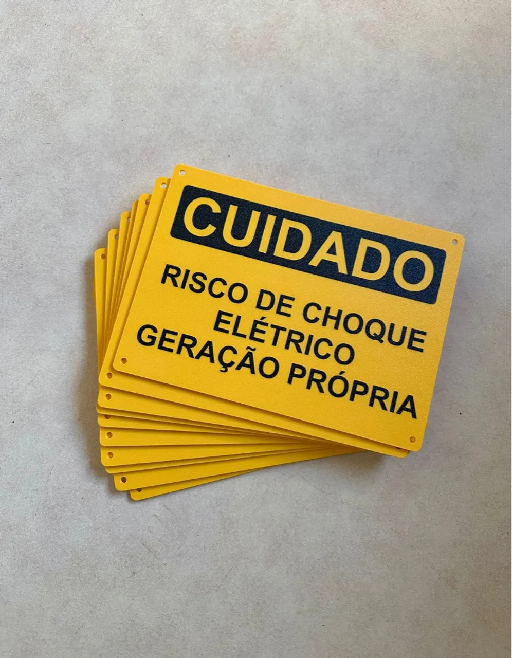 Placa De Advertência - Cuidado Risco De Choque 18x25cm