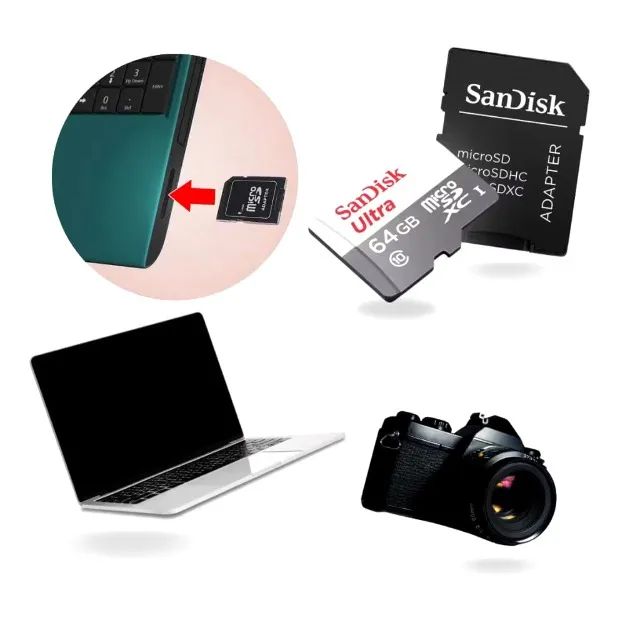Cartão Memória Micro SD Ultra 64G Com Adaptador p/ Computador e Câmera - Foto 3