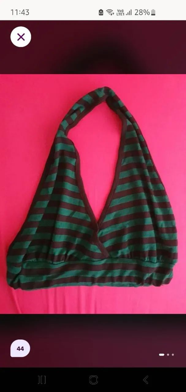 Top Listrado Verde e Preto