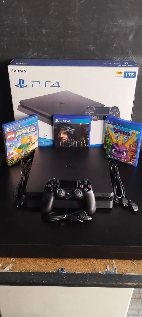 PS4 SLIM 1TB (SEMI-NOVO NA CAIXA) C/ GARANTIA DA NOSSA LOJA POW GAMES MO CENTRO DE CAXIAS 