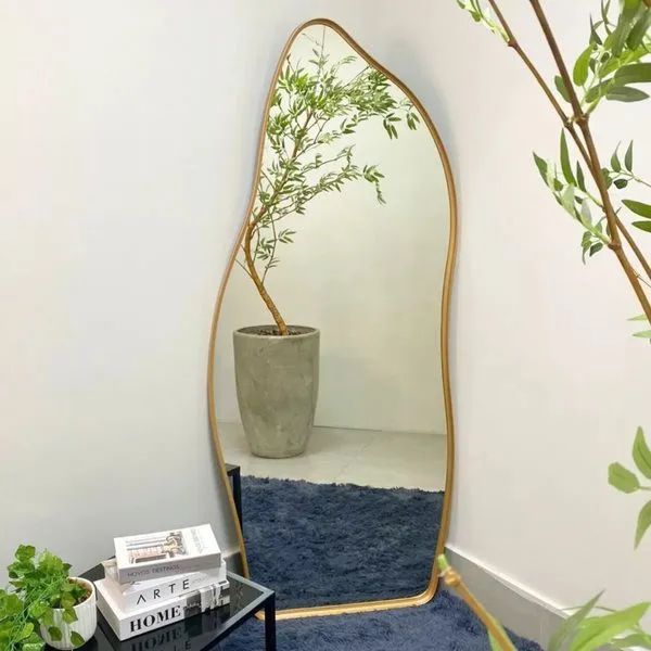 Espelho orgânico com moldura 