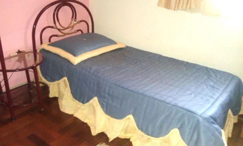 Colcha solteiro azul marinho/creme - Foto 2