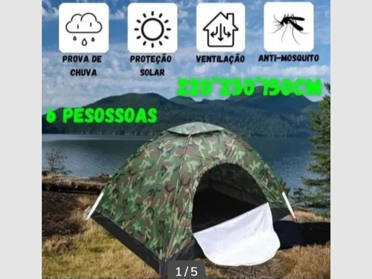 Barraca de Camping Camuflada - Perfeita para Aventura! - Foto 5