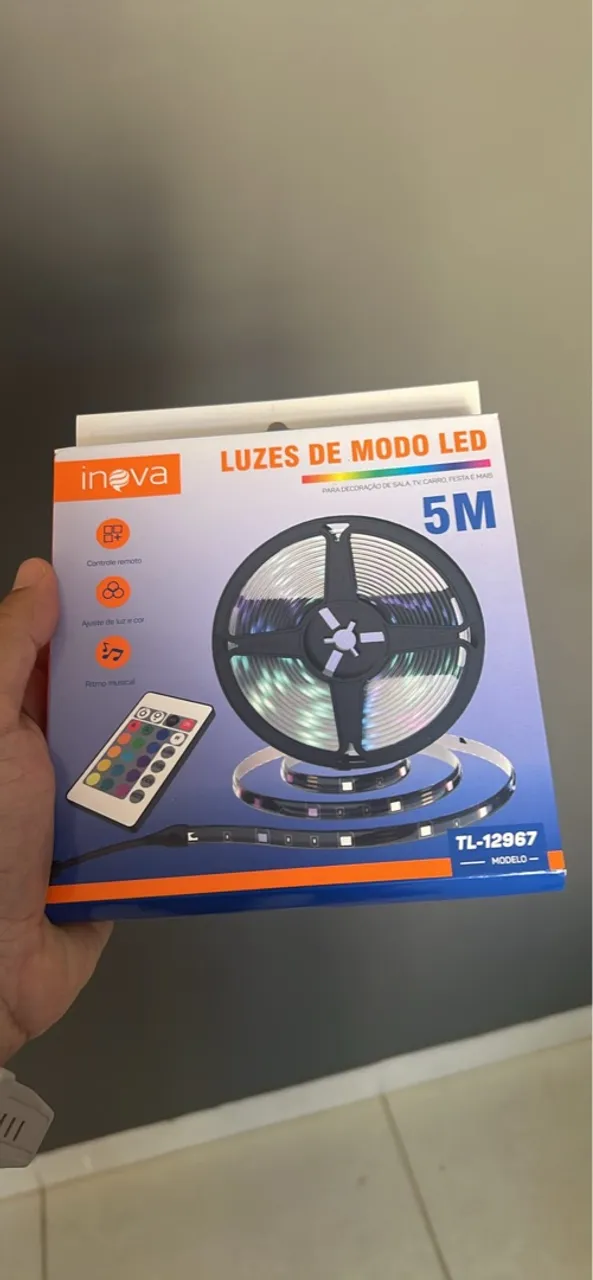 Fita de LED 5M Inova com Controle Remoto e Efeitos
