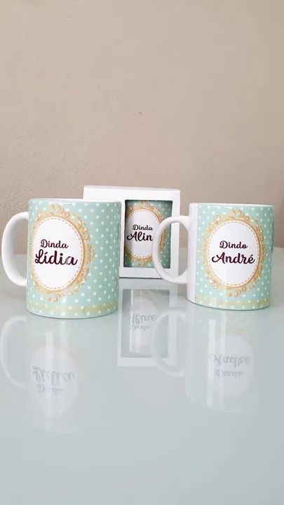 Caneca personalizada convite dindos padrinhos baby - Foto 2