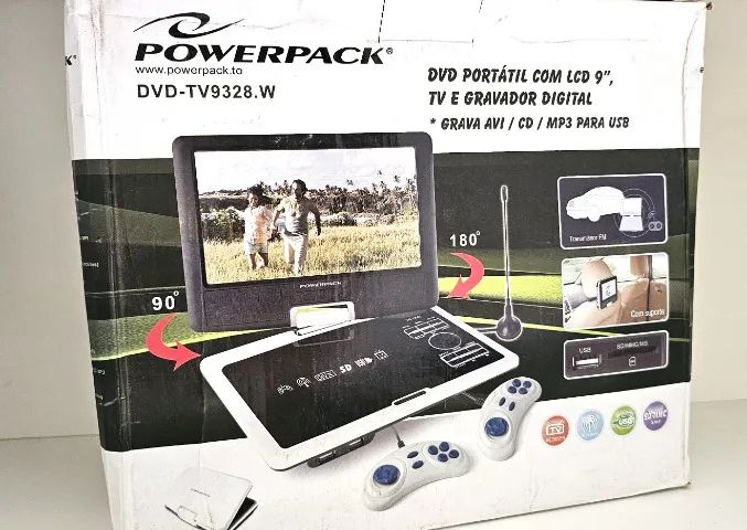DVD Portátil Powerpack DVD-TV9328.W - DVD, Blu-Ray e Vídeo Cassete