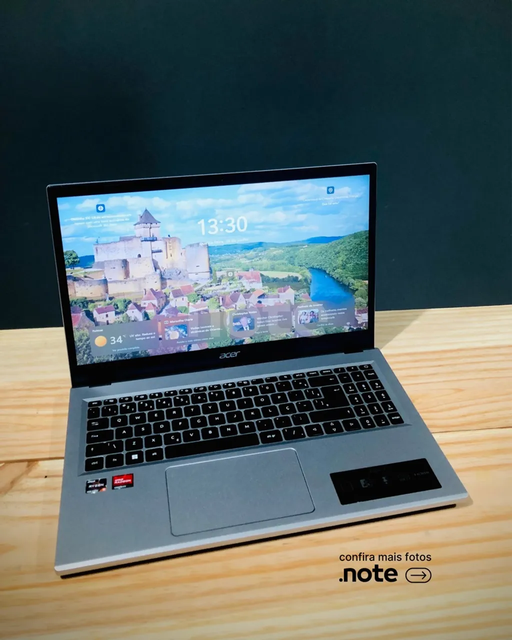 Notebook Acer Aspire 3 15, Ryzen 5 7520U, SSD 256Gb, 8GB RAM, Tela 15.6 HD, Bateria 5h