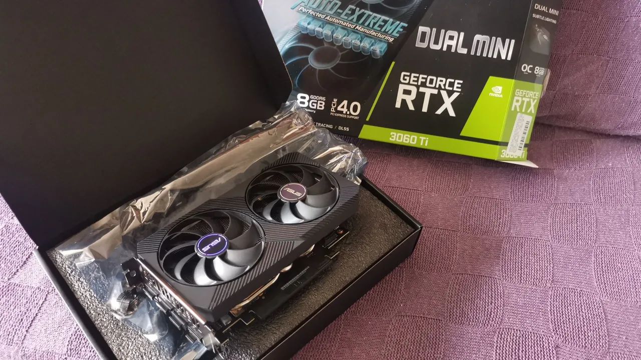 Placa de Vídeo ASUS GeForce RTX 3060 Ti Dual Mini OC 8GB GDDR6