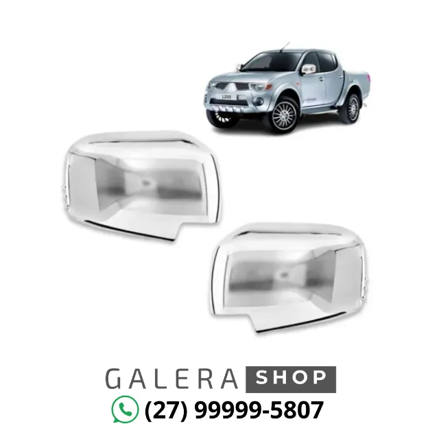 Aplique Capa De Retrovisor Cromado L200 Triton 2008|... Pajero Dakar 09|13 - Galera Shop