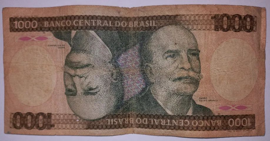 Cédula 1000 Cruzeiros  - Brasil - Foto 2
