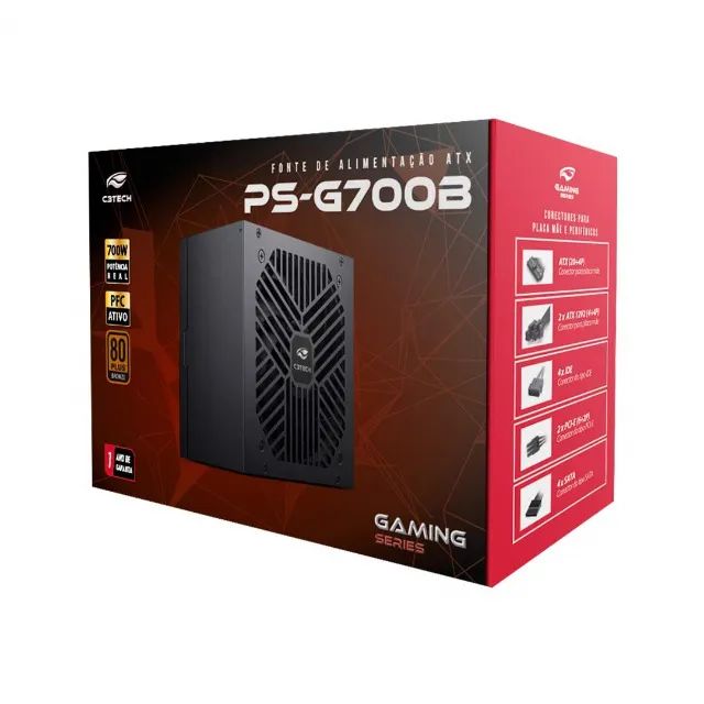 fonte gamer 700w selo 80 plus bronze top  - Foto 2