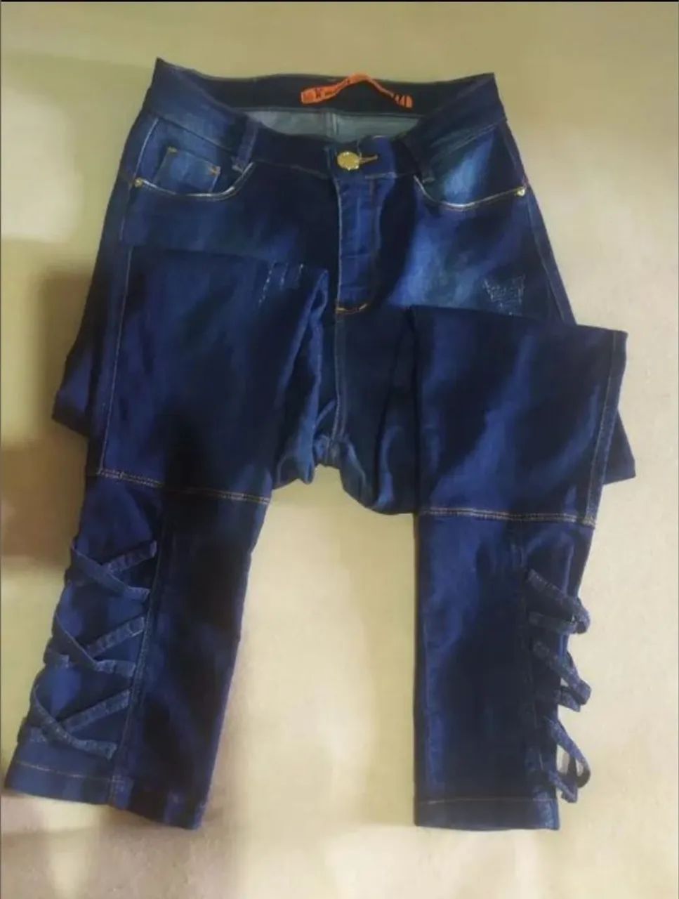 Calça jeans feminina cintura alta 