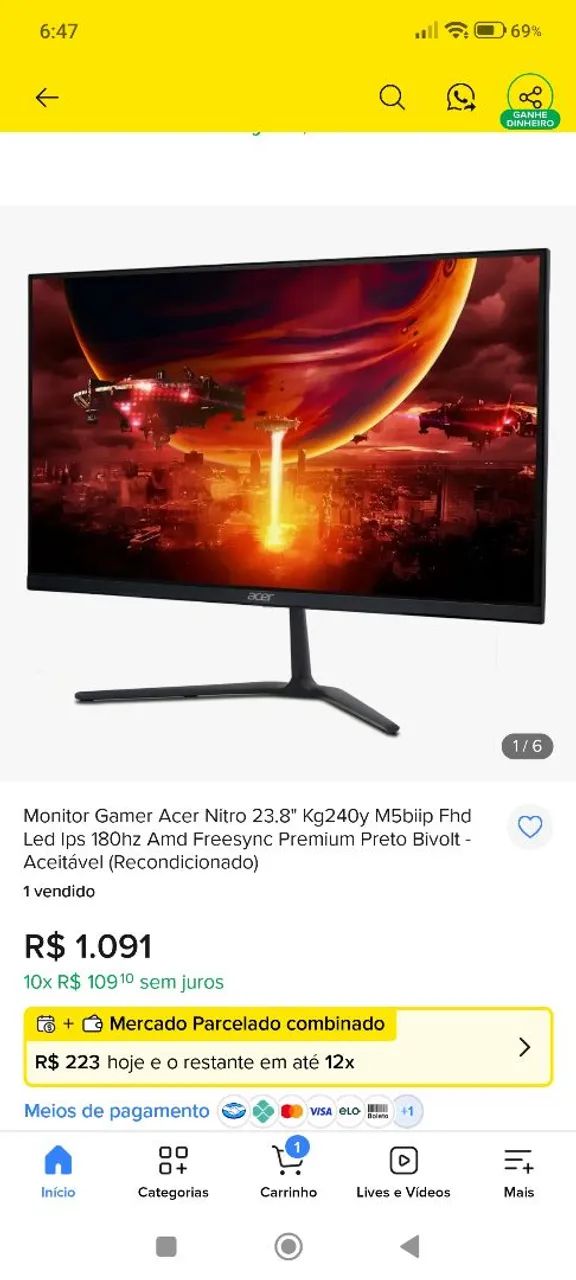 Monitor 24 IPS 180hz