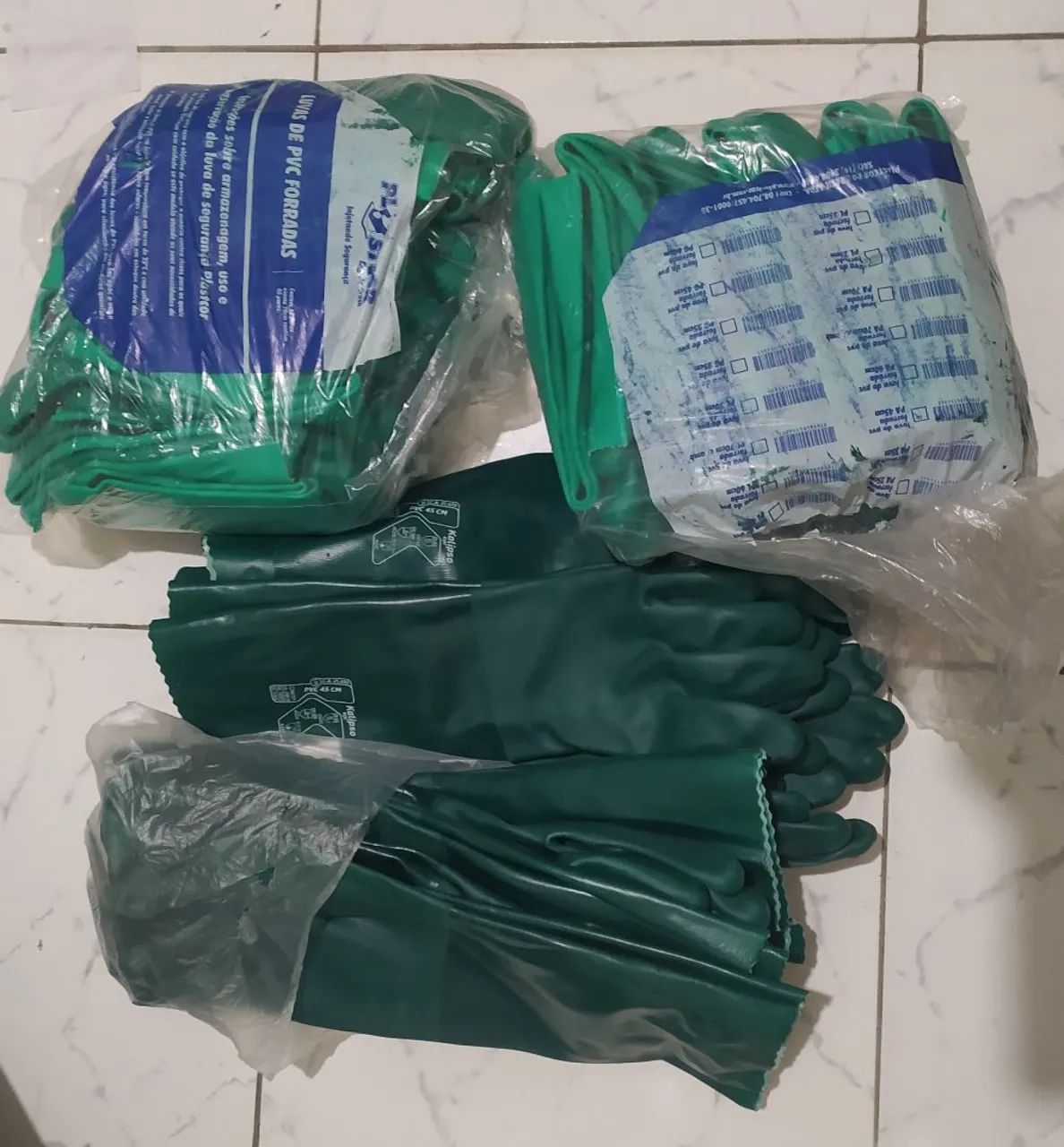 30 pares de Luvas PVC forrada 45cm 