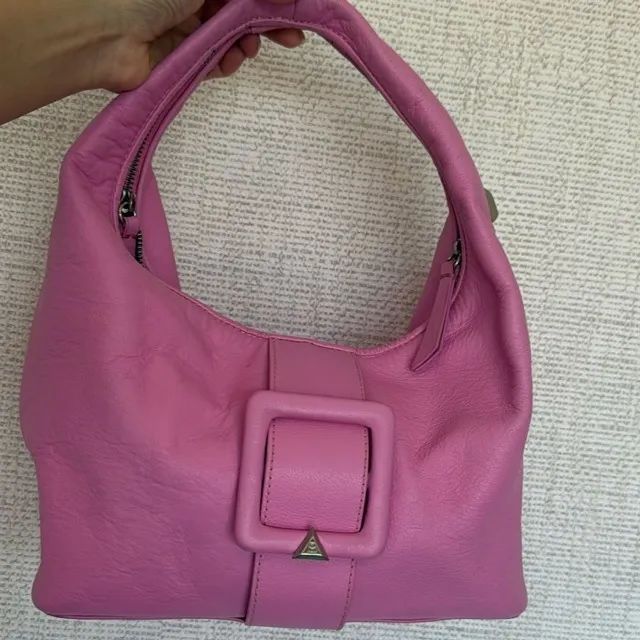 bolsa schutz média em couro legítimo rosa
