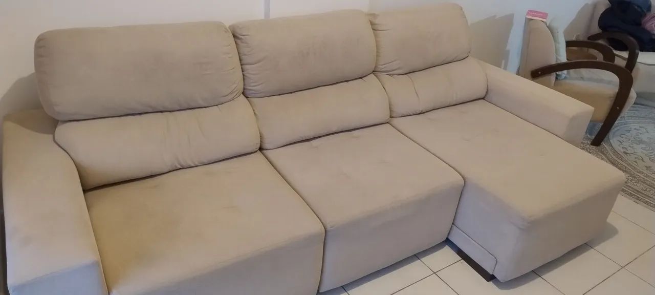 Sofá retrátil com chaise  - Foto 3