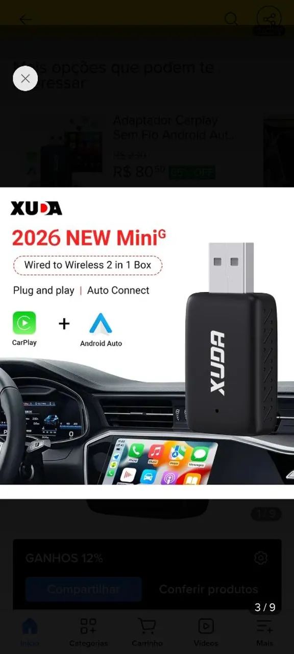 Adaptador Xuda Carplay Android Auto - Foto 4